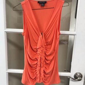 Coral Ruffle Tank